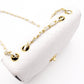 CHANEL Chain Shoulder Bag, Matelassé Lambskin Leather, White with Gold Hardware