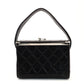 CHANEL Matelassé Vanity Bag Lambskin Leather Black Handbag Vintage Silver Hardware 7-10-160