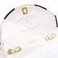 CHANEL Chain Shoulder Bag, Matelassé Lambskin Leather, White with Gold Hardware