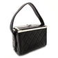 CHANEL Matelassé Vanity Bag Lambskin Leather Black Handbag Vintage Silver Hardware 7-10-160