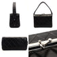 CHANEL Matelassé Vanity Bag Lambskin Leather Black Handbag Vintage Silver Hardware 7-10-160