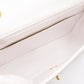 CHANEL Chain Shoulder Bag, Matelassé Lambskin Leather, White with Gold Hardware