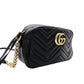 GUCCI GG Marmont Black Leather Shoulder Bag with GG Logo and Gold Hardware 7-12-389