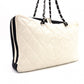 CHANEL Shoulder Bag, Timeless CC Leather, White and Black Two-Tone, Silver Hardware