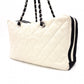 CHANEL Shoulder Bag, Timeless CC Leather, White and Black Two-Tone, Silver Hardware