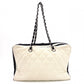CHANEL Shoulder Bag, Timeless CC Leather, White and Black Two-Tone, Silver Hardware