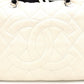 CHANEL Shoulder Bag, Timeless CC Leather, White and Black Two-Tone, Silver Hardware
