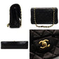 CHANEL Matelassé Lambskin Double Flap Chain Shoulder Bag Black Leather Gold Hardware 7-10-001