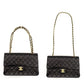 CHANEL Matelassé Lambskin Double Flap Chain Shoulder Bag Black Leather Gold Hardware 7-10-001