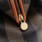 FENDI Pecan Handbag, PVC/Leather, Brown, Boston Bag