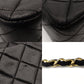 CHANEL Matelassé Lambskin Double Flap Chain Shoulder Bag Black Leather Gold Hardware 7-10-001