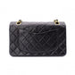 CHANEL Double Flap Matelassé Lambskin Classic Shoulder Bag, Leather, Black with Gold Hardware