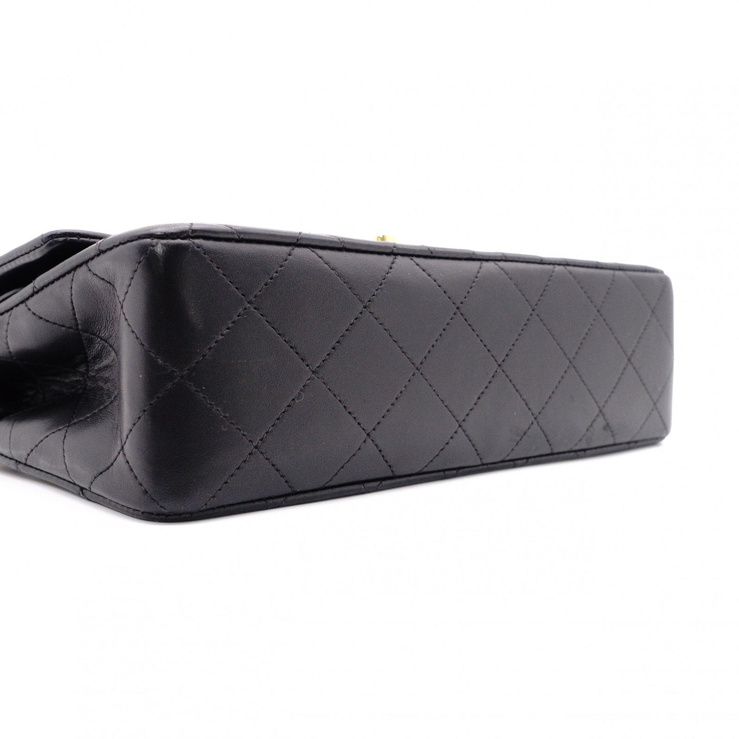 CHANEL Double Flap Matelassé Lambskin Classic Shoulder Bag, Leather, Black with Gold Hardware
