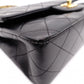 CHANEL Double Flap Matelassé Lambskin Classic Shoulder Bag, Leather, Black with Gold Hardware