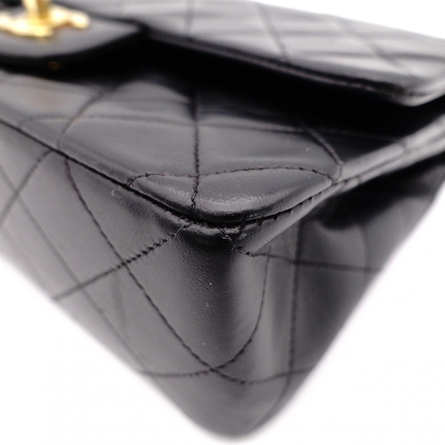 CHANEL Double Flap Matelassé Lambskin Classic Shoulder Bag, Leather, Black with Gold Hardware