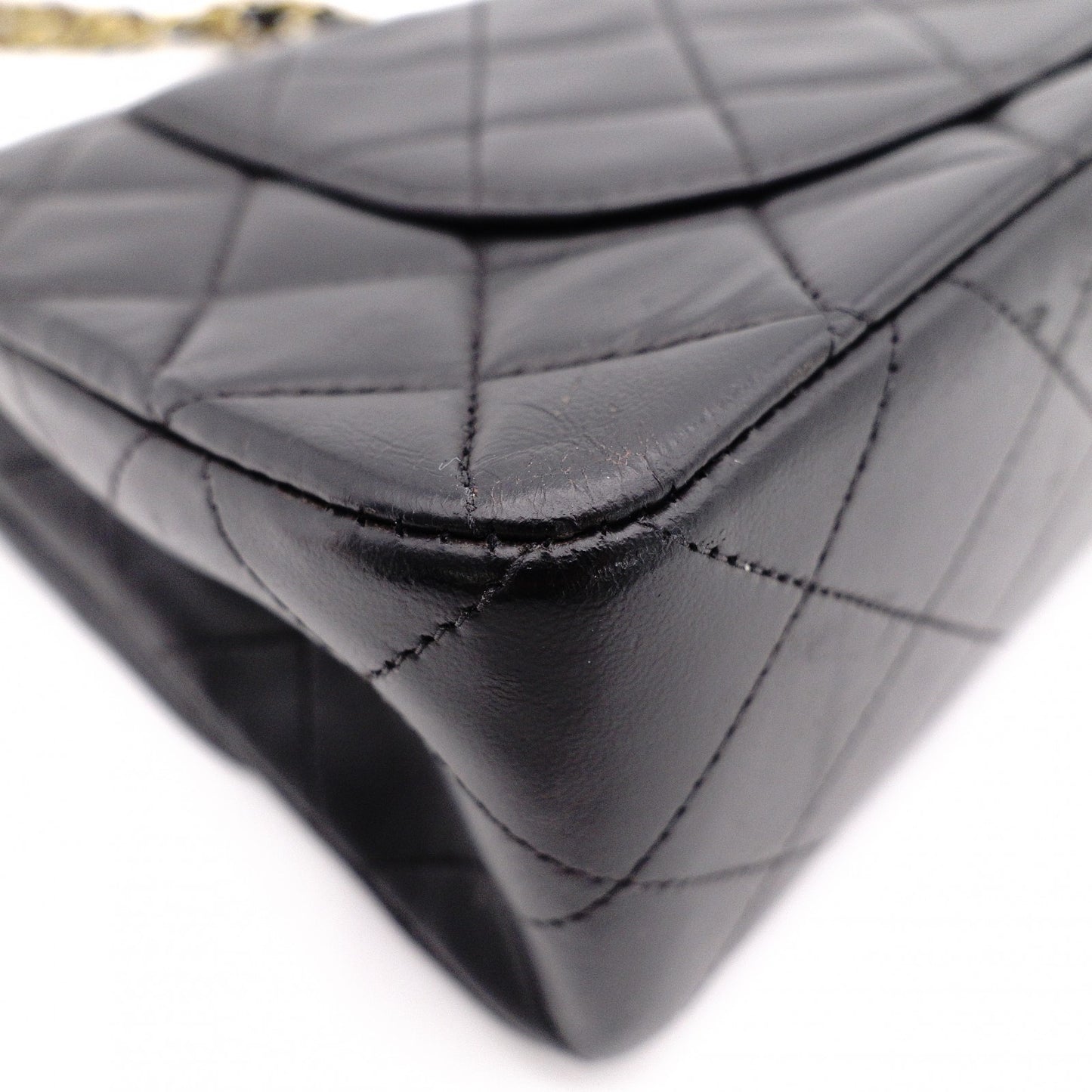 CHANEL Double Flap Matelassé Lambskin Classic Shoulder Bag, Leather, Black with Gold Hardware