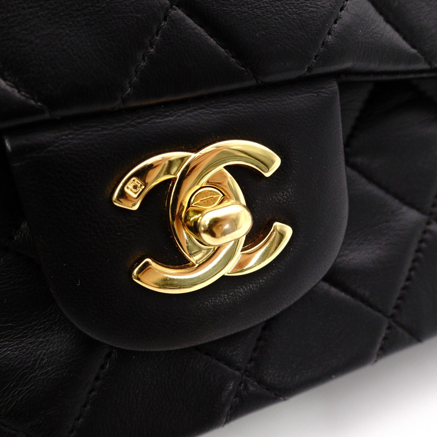 CHANEL Double Flap Matelassé Lambskin Classic Shoulder Bag, Leather, Black with Gold Hardware
