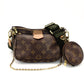 LOUIS VUITTON Monogram Multicolore Pochette Shoulder Bag Brown Crossbody Green 7-9-710