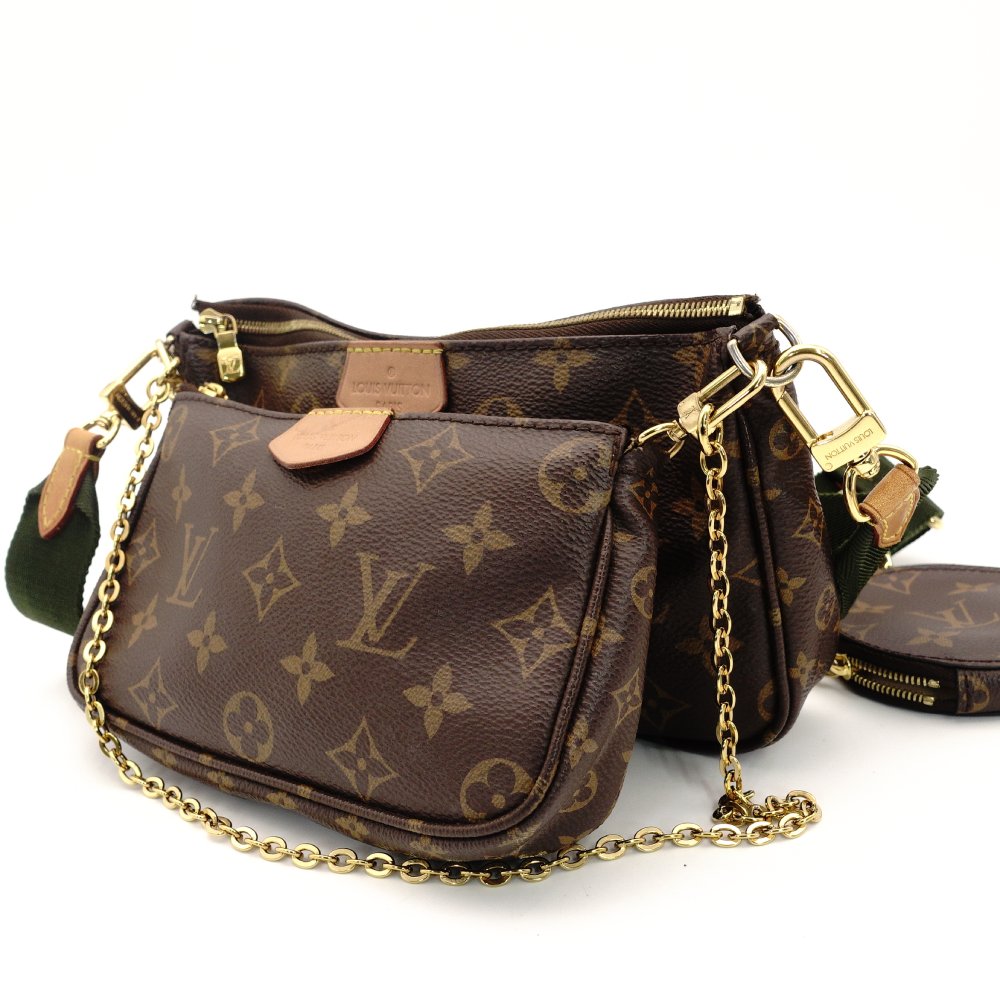 LOUIS VUITTON Monogram Multicolore Pochette Shoulder Bag Brown Crossbody Green 7-9-710