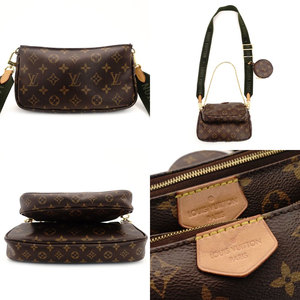 LOUIS VUITTON Monogram Multicolore Pochette Shoulder Bag Brown Crossbody Green 7-9-710