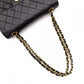 CHANEL Double Flap Matelassé Lambskin Classic Shoulder Bag, Leather, Black with Gold Hardware