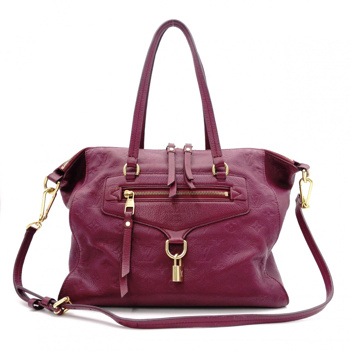 LOUIS VUITTON Monogram Implant Shoulder Bag, Leather, Purple, 2-Way