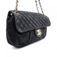 CHANEL Chain Shoulder Bag, Matelassé Leather, Black with Gold Hardware