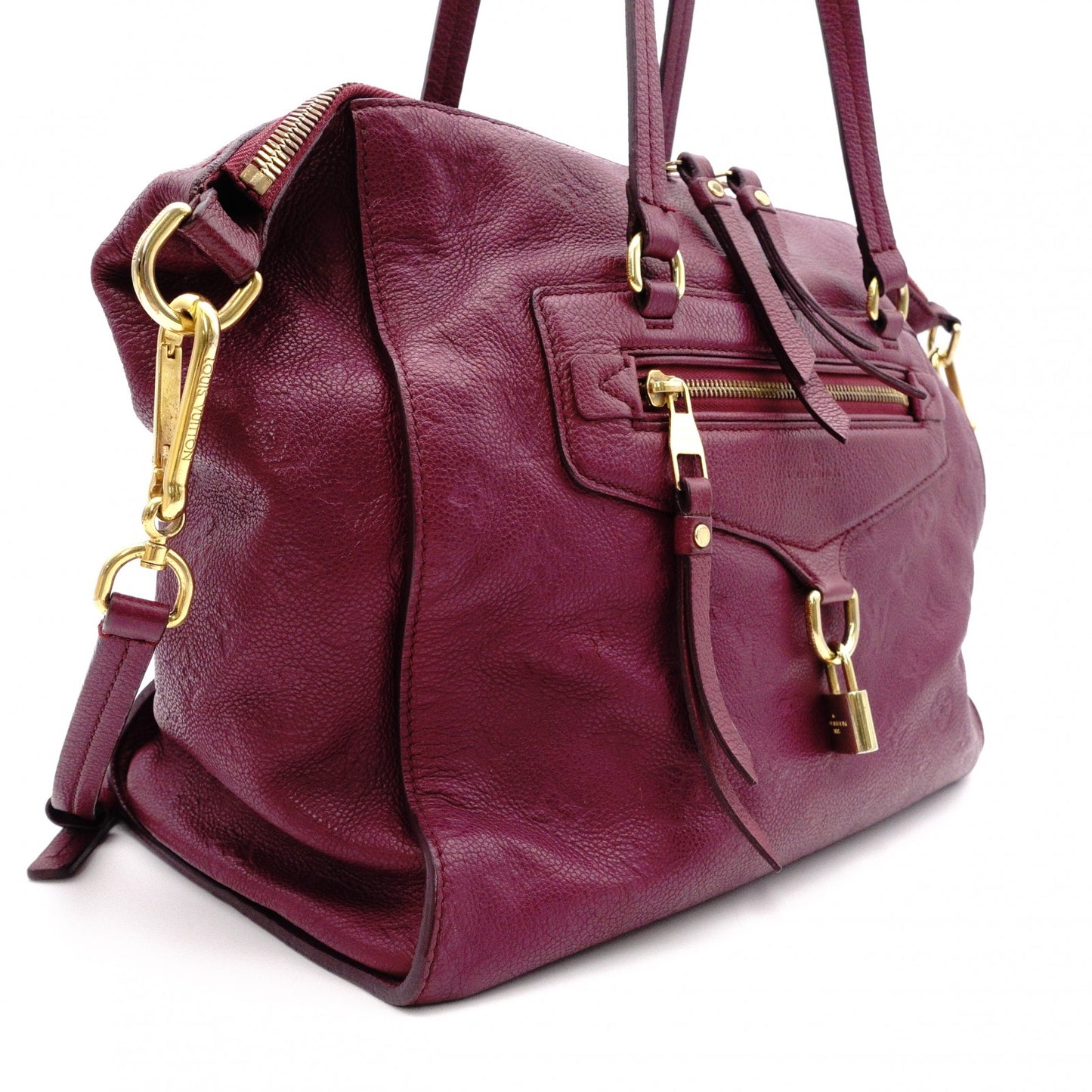 LOUIS VUITTON Monogram Implant Shoulder Bag, Leather, Purple, 2-Way