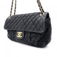 CHANEL Chain Shoulder Bag, Matelassé Leather, Black with Gold Hardware