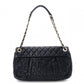 CHANEL Chain Shoulder Bag, Matelassé Leather, Black with Gold Hardware