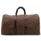 LOUIS VUITTON Keepall 50 Damier Canvas Handbag Brown PVC Leather Speedy Travel Boston 7-10-173