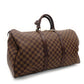 LOUIS VUITTON Keepall 50 Damier Canvas Handbag Brown PVC Leather Speedy Travel Boston 7-10-173