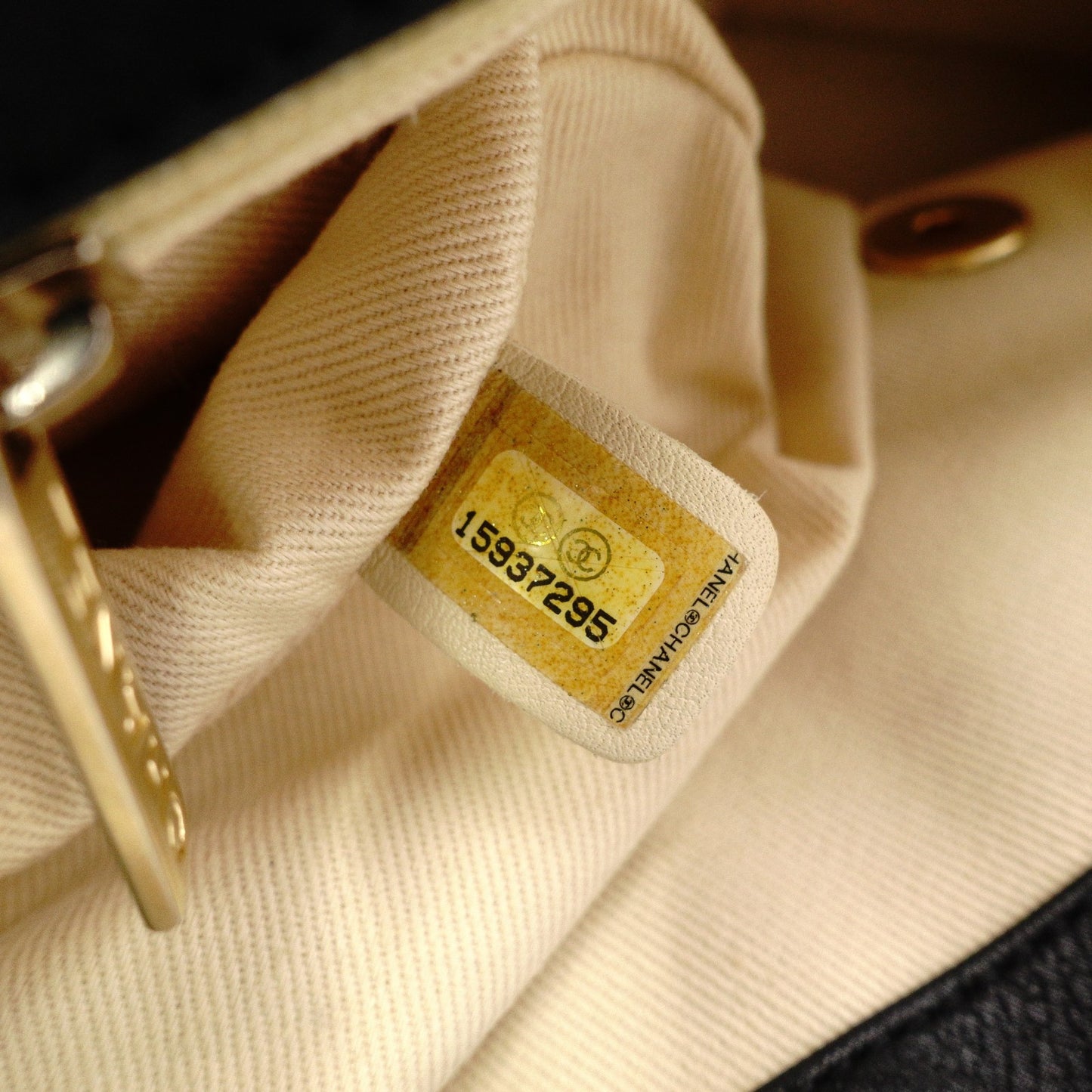 CHANEL Chain Shoulder Bag, Matelassé Leather, Black with Gold Hardware