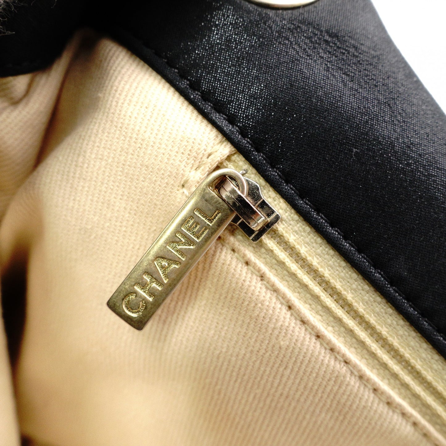 CHANEL Chain Shoulder Bag, Matelassé Leather, Black with Gold Hardware