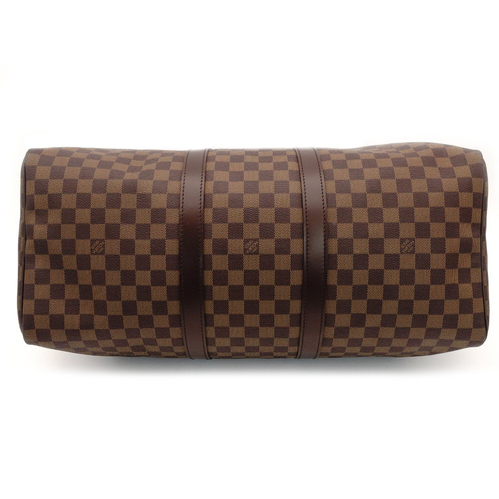 LOUIS VUITTON Keepall 50 Damier Canvas Handbag Brown PVC Leather Speedy Travel Boston 7-10-173
