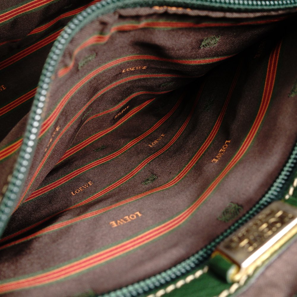 LOEWE Velazquez Shoulder Bag leather green USED Women
