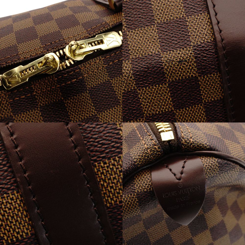 LOUIS VUITTON Keepall 50 Damier Canvas Handbag Brown PVC Leather Speedy Travel Boston 7-10-173