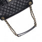 CHANEL Chain Shoulder Bag, Matelassé Leather, Black with Gold Hardware