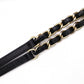 CHANEL Chain Shoulder Bag, Matelassé Leather, Black with Gold Hardware