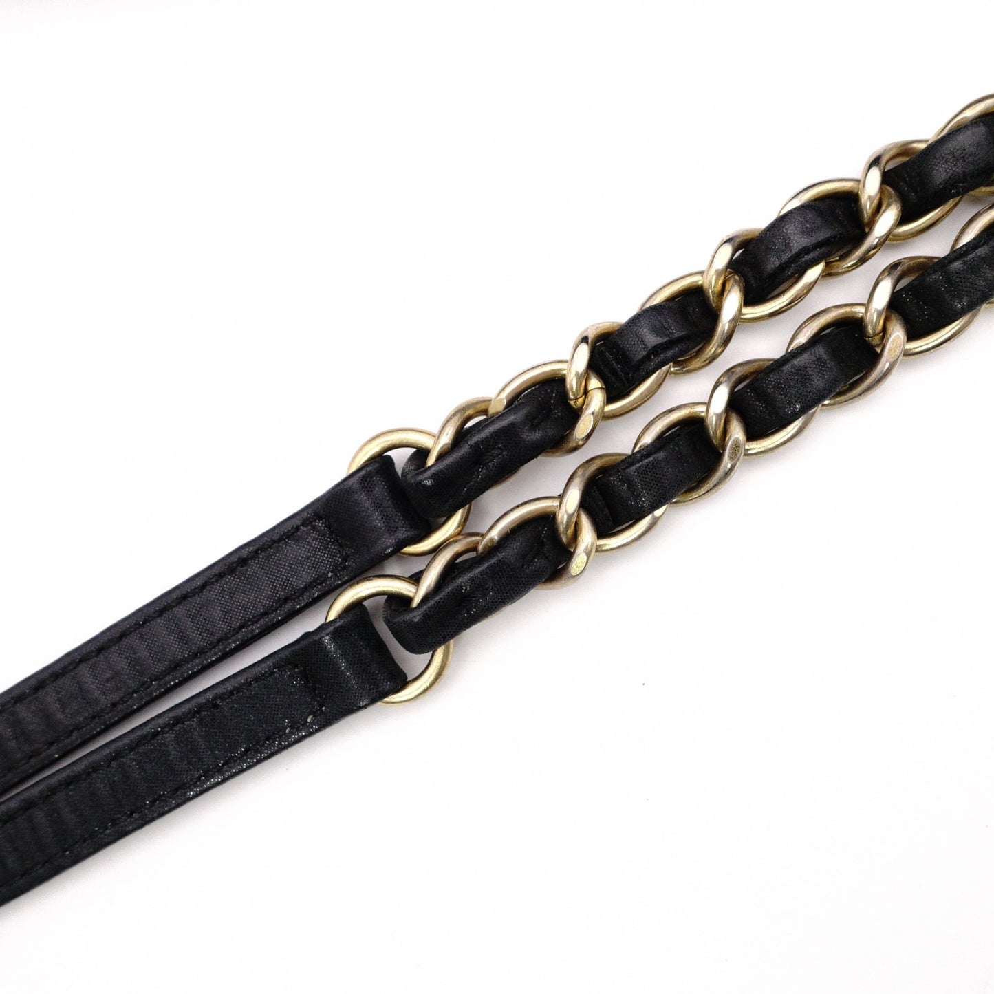 CHANEL Chain Shoulder Bag, Matelassé Leather, Black with Gold Hardware