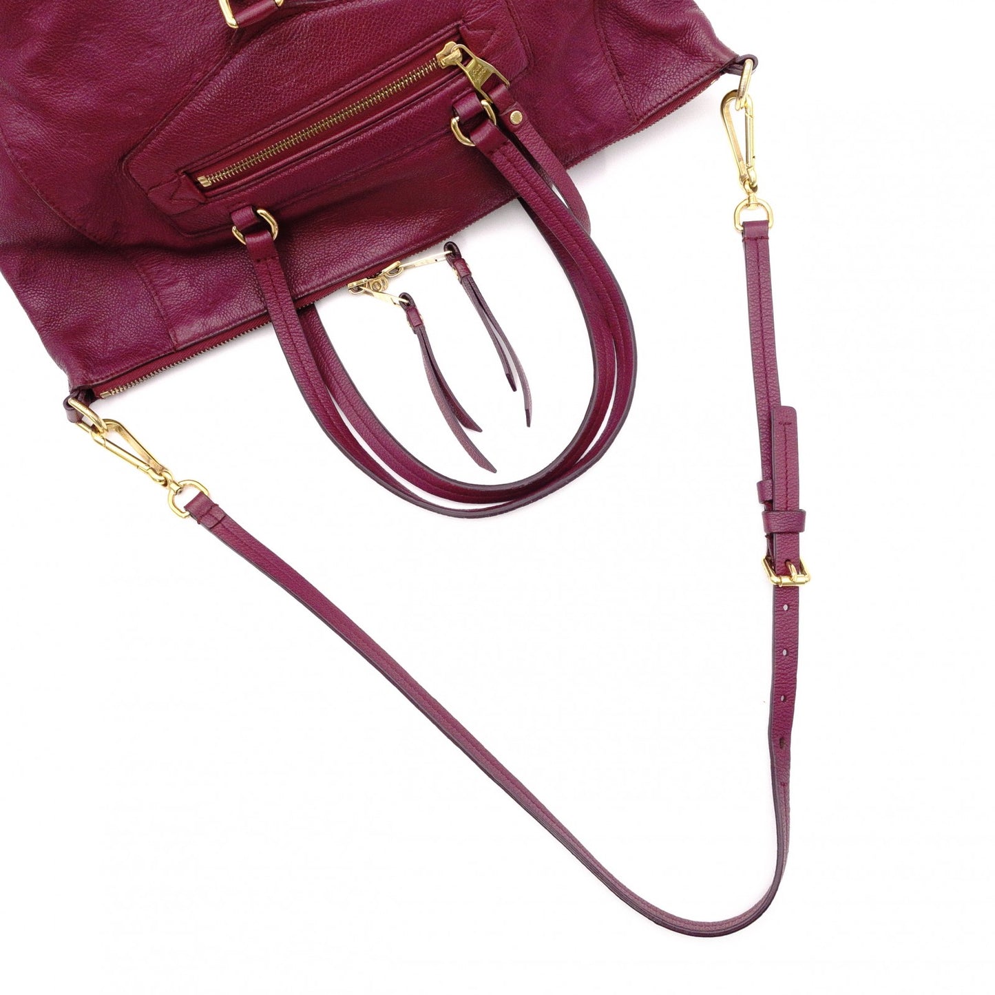 LOUIS VUITTON Monogram Implant Shoulder Bag, Leather, Purple, 2-Way