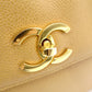 CHANEL Chain Shoulder Bag, Caviar Leather, Beige, Gold Hardware, Vintage