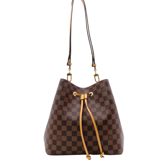 LOUIS VUITTON Neo Noé Damier Shoulder Bag, Leather/PVC, Brown, Women's