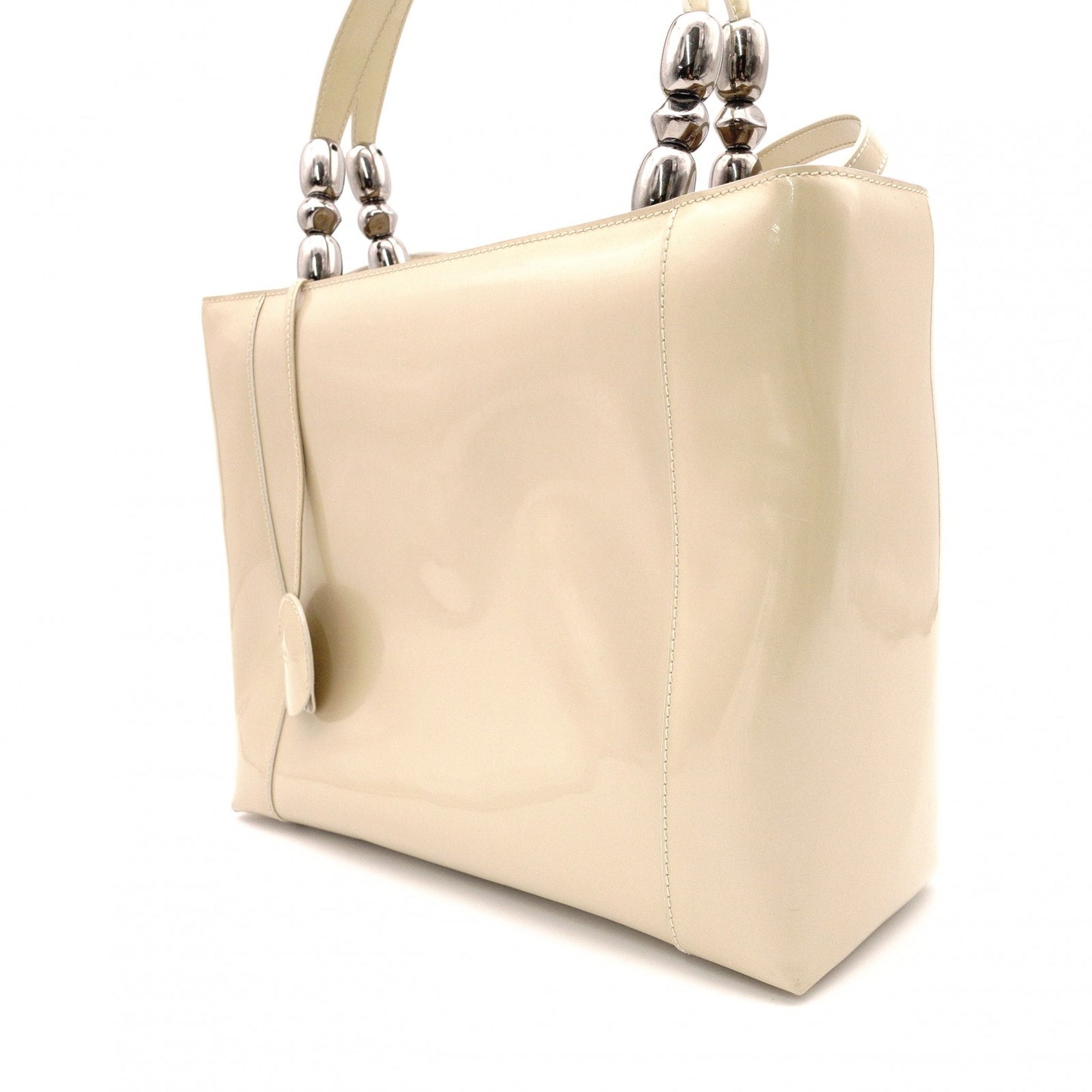 Christian Dior Marispare Handbag, Patent Leather, Beige, 2-Way