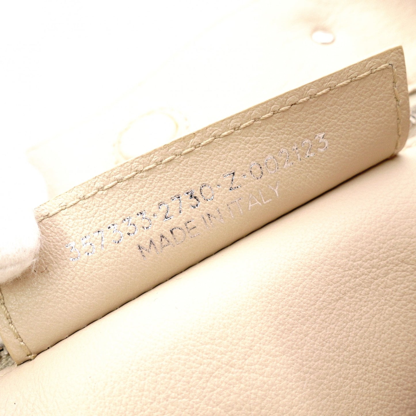 BALENCIAGA Paper Shoulder Bag, Leather, Beige, 2-Way Crossbody, Silver Hardware