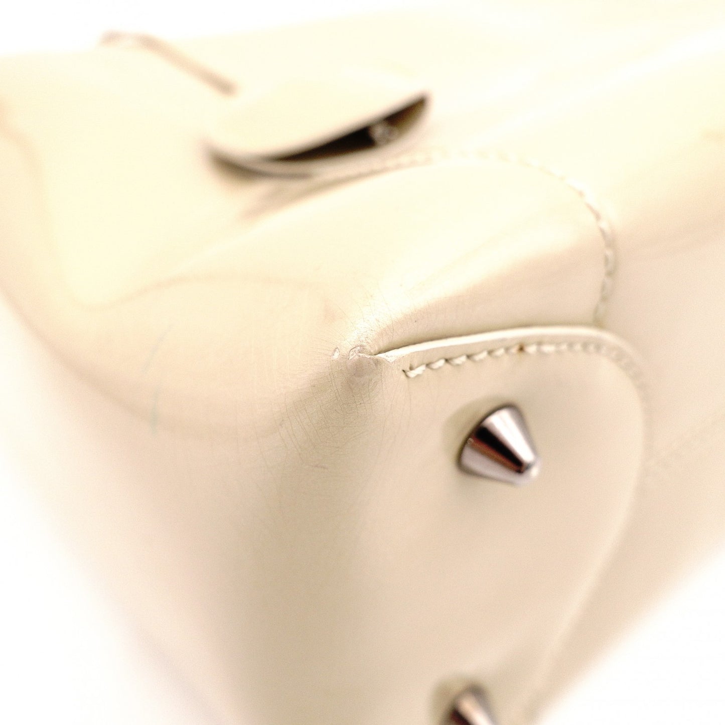 Christian Dior Marispare Handbag, Patent Leather, Beige, 2-Way