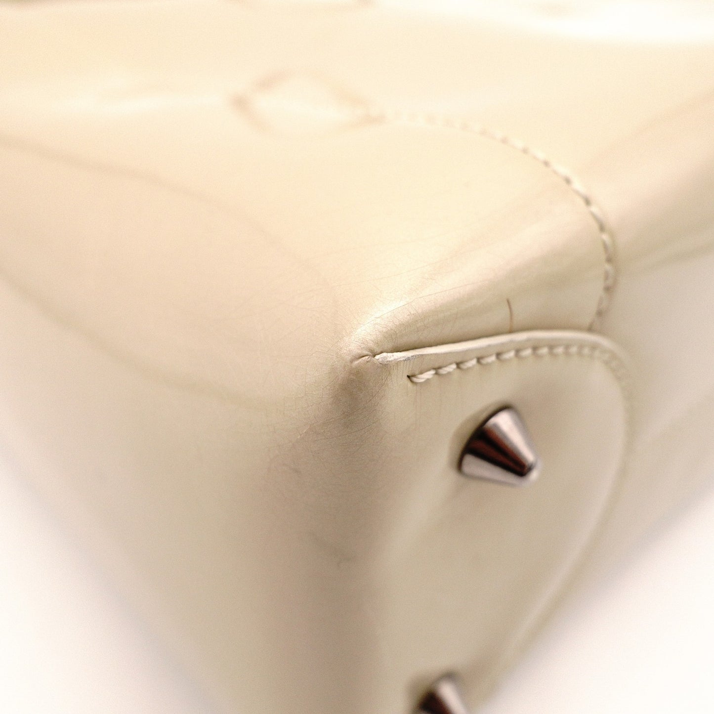 Christian Dior Marispare Handbag, Patent Leather, Beige, 2-Way