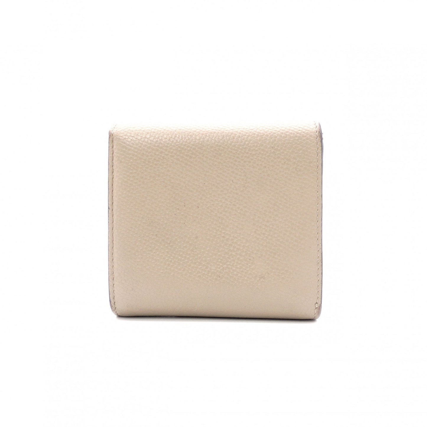 LOEWE Tri-Fold Anagram Tri-Fold Wallet, Leather, Beige, Silver Hardware