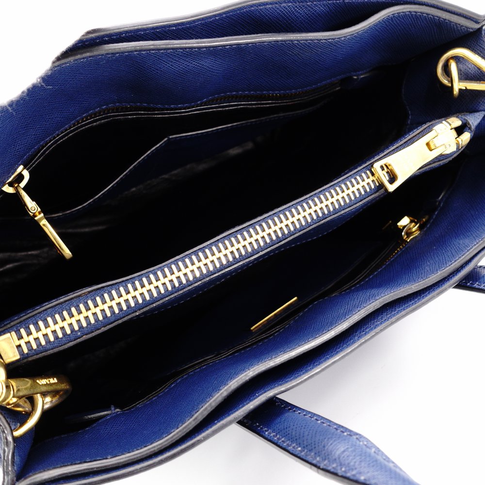 PRADA Leather Handbag Blue 2-Way Shoulder Bag