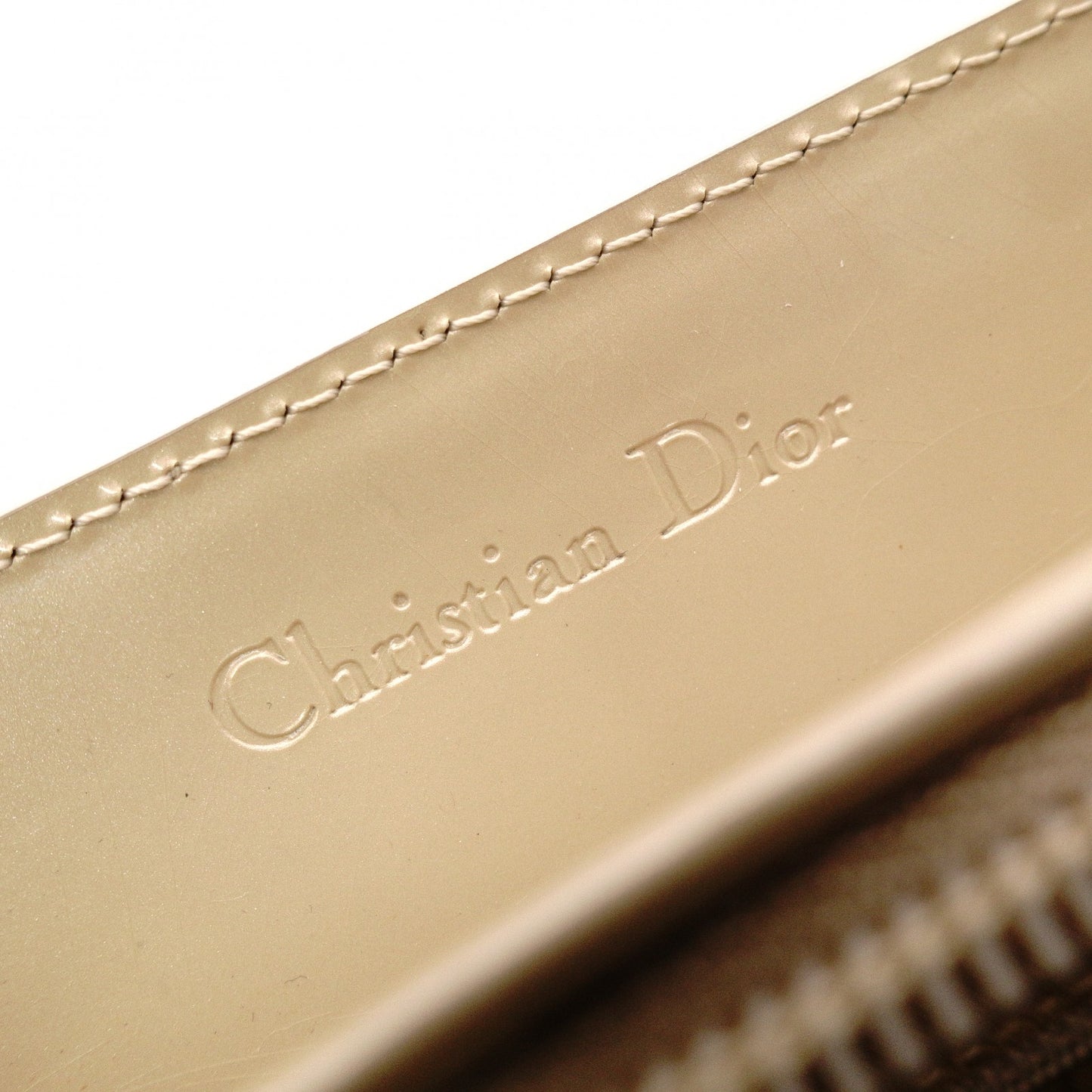 Christian Dior Marispare Handbag, Patent Leather, Beige, 2-Way